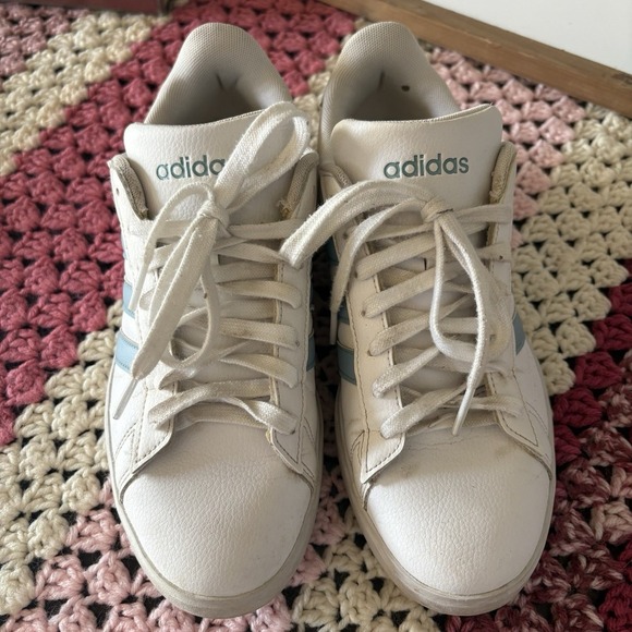 Adidas Grand Court 2.0 White And Teal Sneakers Women's Sz 8 - Picture 2 of 11